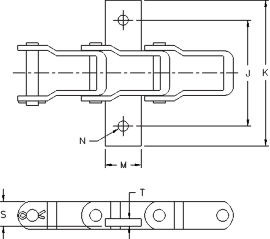 AL667XH-K1S AL88XH-K1S   Agricultural Steel Pintle Chain With K1S Attachment