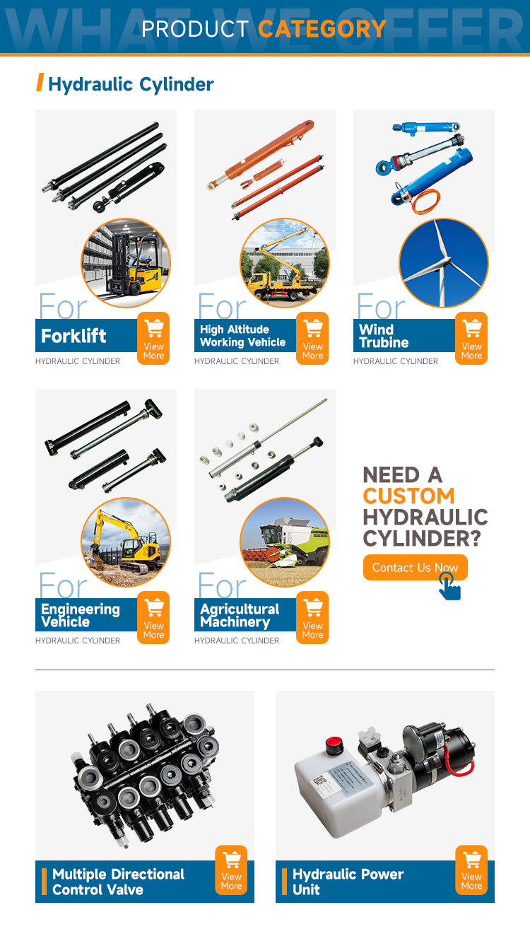 HZPT Custom Made Hydraulic Cylinder for Industrial Vehicle/forklift Steering Tractor Hydraulic Steering Cylinder