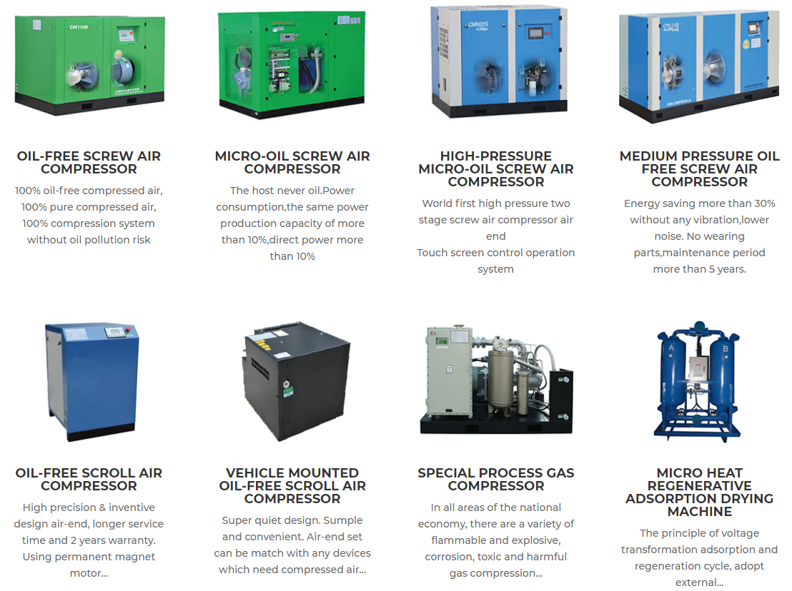 Multifunctional No Diy Oil Free Dry 200hp Rotary Screw Air Compressor for Wholesales