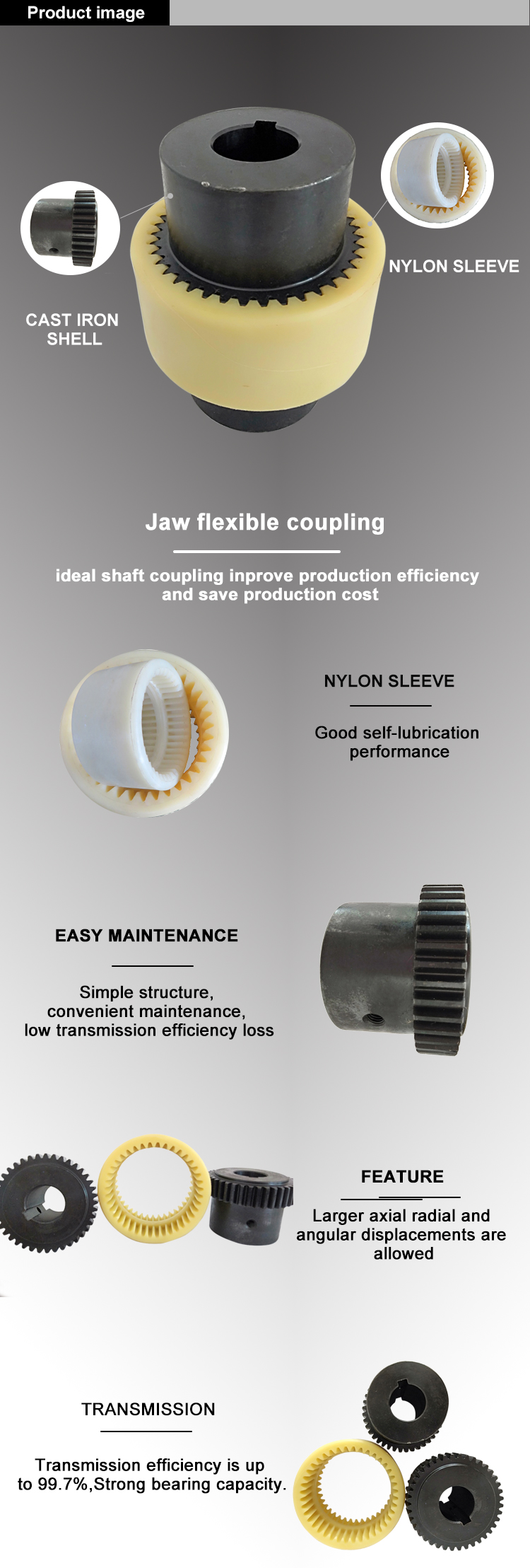 Elastic Nylon Gear Coupling NYLON SLEEVE GEAR COUPLING