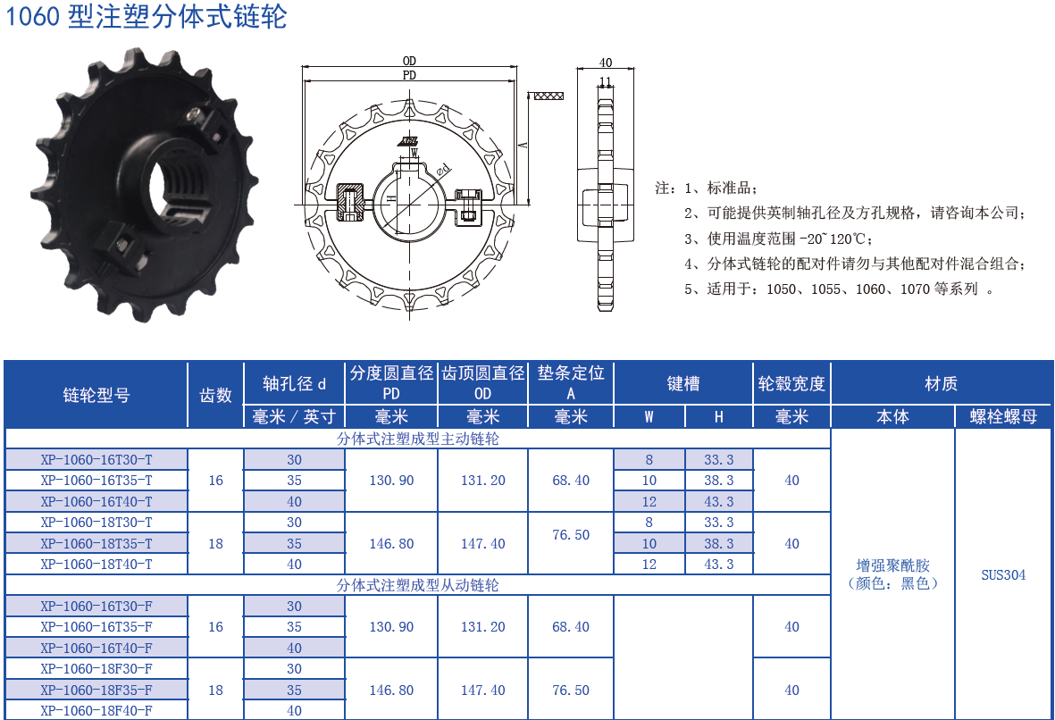 Promotional Various 1060 Series 25.4mm Pitch Magnetic Turning Chain Plastic Chain for Sale