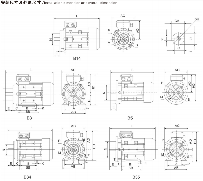 Vertical Efficient and Energy-saving Aluminum Shell Three-phase Asynchronous Motor Form Fans Water Pumps