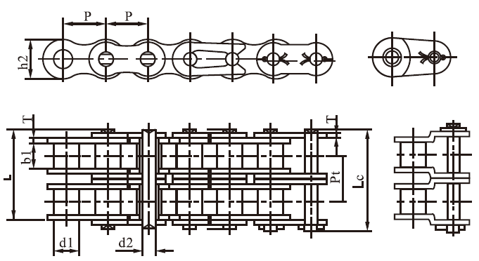 SS56B-2 B Series Stainless Steel Short Pitch Precision Duplex Roller Chain and Sprockets in Steel