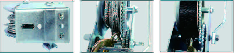 1BJY-HW-02S Trailer Parts and Accessories Capacity 800lbs Trailer Hand Winch with Hook and 8m Steel Wire