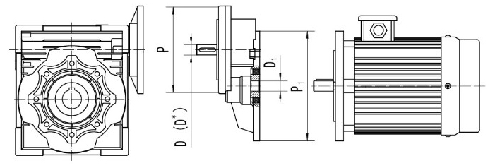 Coaxial Helical Pc Helical Gearbox Front Helical Gear Reducer PC063 Intermediate Reducer