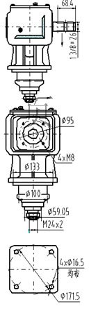 40HP 90 Degree Gearbox for Agricultural Machinery