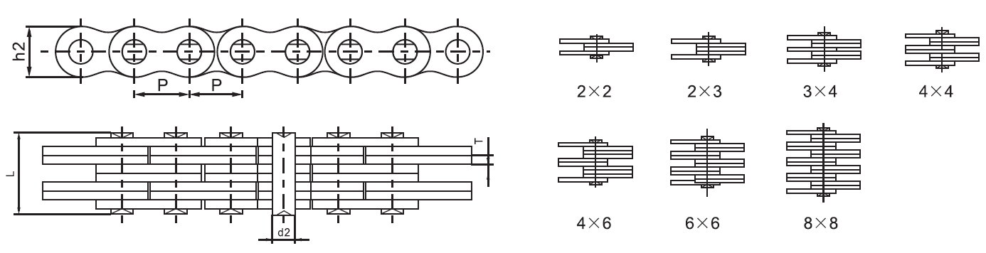 SSLH2844 SSBL1444 BL Series Stainless Steel Leaf Chain and Sprockets in Steel